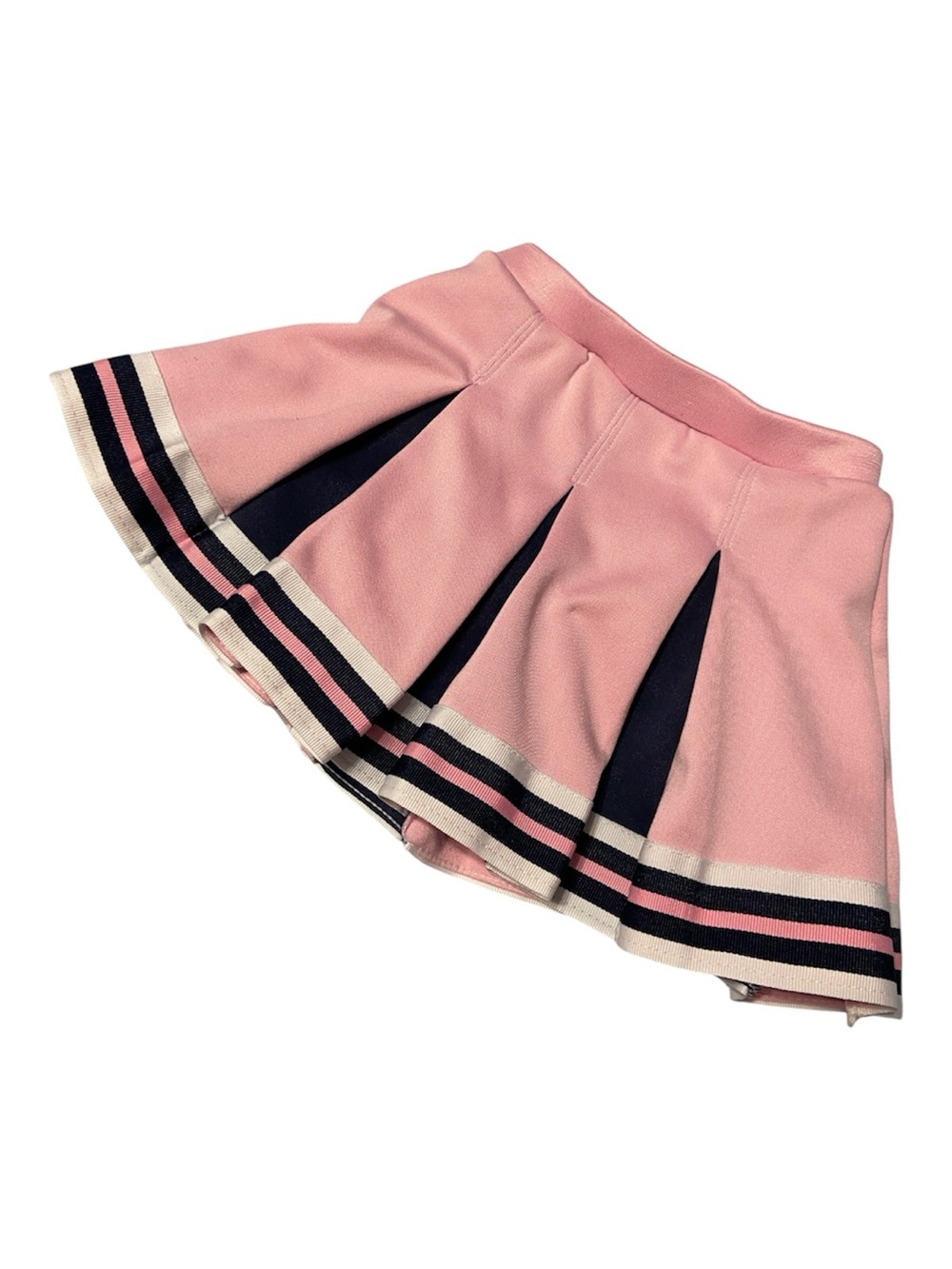 Girls' Pink & Navy Pleated Cheerleading Costume Skirt